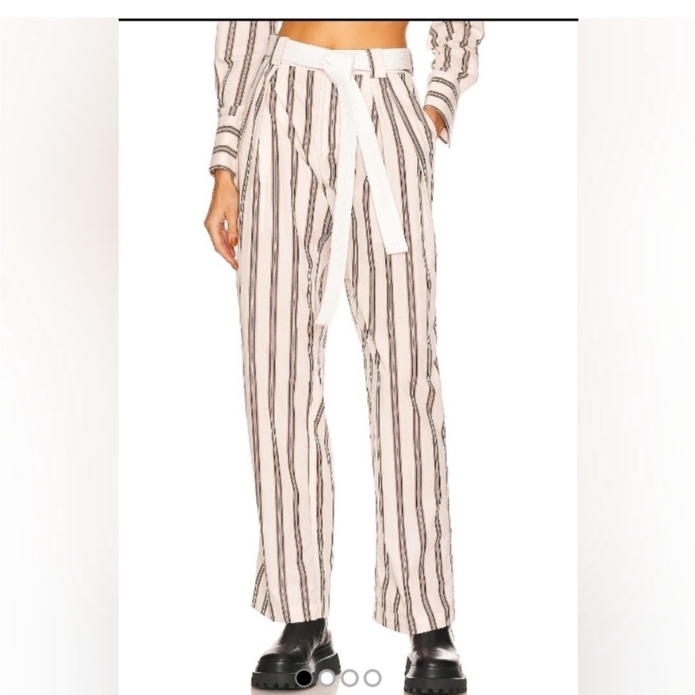 L’Academie Rylee Stripe Pant White Medium